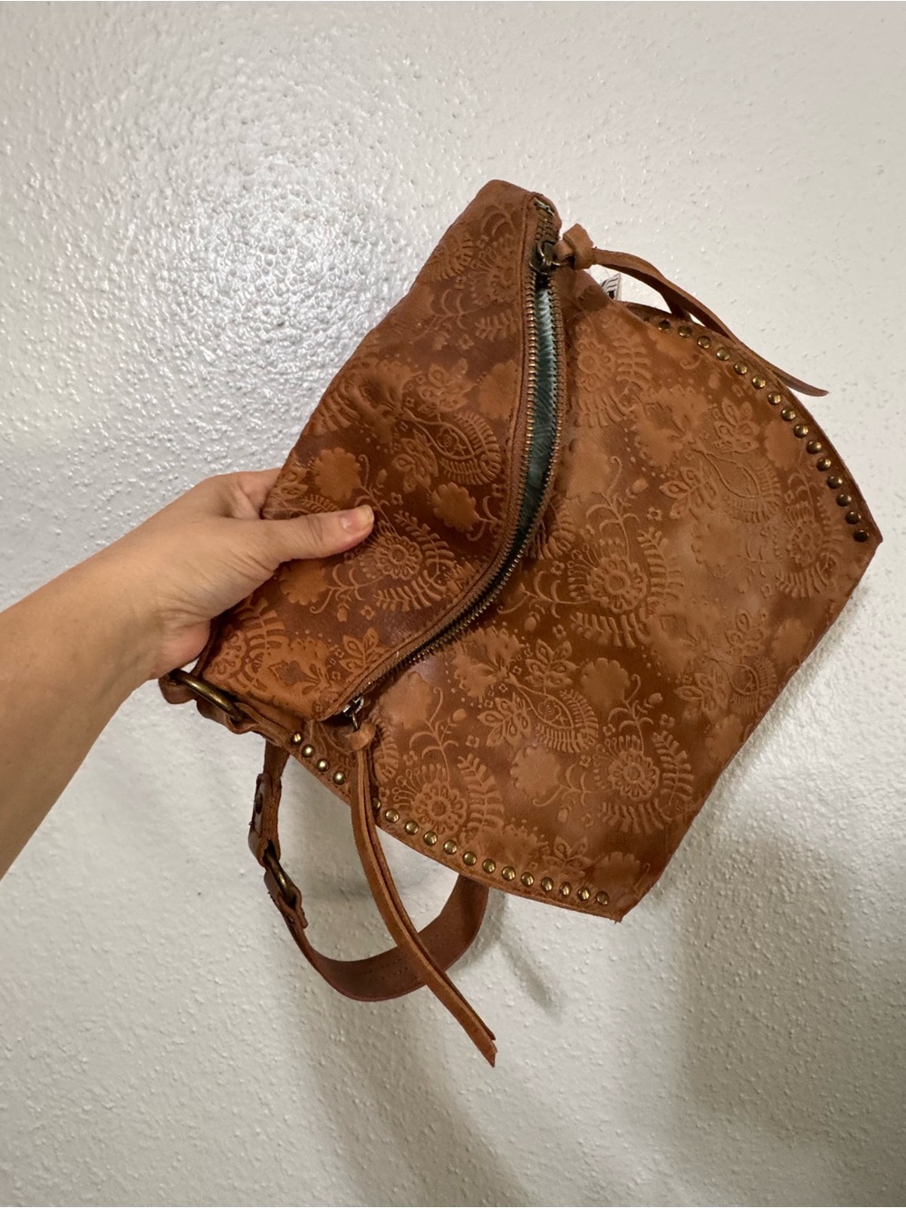 The Sak Brown Floral-Embossed Crossbody Bag with Tassel - Picture 14 of 15